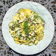 Feta Pea Courgette Salad