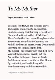 To My Mother (Edgar Allan Poe)