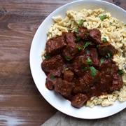 Spaetzle With Beef Goulash in Berlin, Germany
