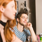 Watches Me Across Room