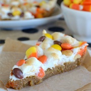 Peanut Butter Candy Corn Pizza