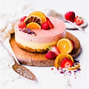 Strawberry Orange Cheesecake With Coconut Crust