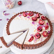 White Chocolate Cherry Cheesecake