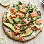 Avocado and Salmon Pizza