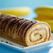 Banana Cheesecake Cake Roll