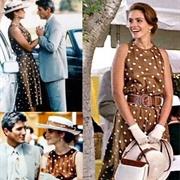 Julia Robert's Classic Polka Dot Dress With Wide Belt- Pretty Woman