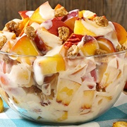 Peach Cobbler Cheesecake Salad