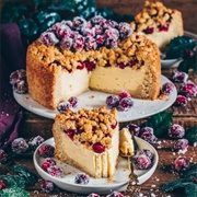 Vegan Cranberry Cheesecake Crumb Cake