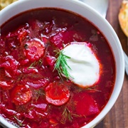 Try Borscht in Ukraine or Russia