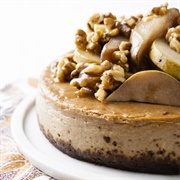 Chai Cheesecake With Pears and Walnuts