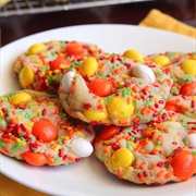 Candy Corn M&M Funfetti Cookies