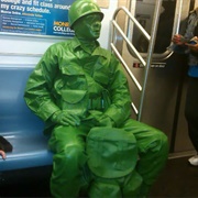 Green Army Man on the Subway