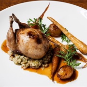 Small Roasted Birds Filled With Orange Sauce, With Wild Rice and Watercress