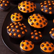 Polka Dot Halloween Cupcakes