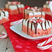 Peppermint Cheesecake Rice Krispies Treats