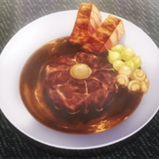 Beef Stew With Bacon Garnish