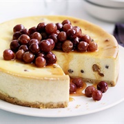 Ricotta Cheesecake With Honey Grape Topping