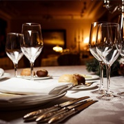 Fine China, Heavy Flatware, Crystal Stemware