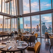 Dining at the Top of the Shard, London, UK