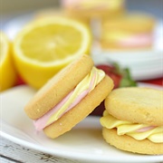 Strawberry Lemonade Cheesecake Sandwich Cookies