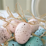 Hard Boiled Eggs Tinted Pale Pink and Aqua