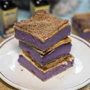 Ube Churro Cheesecake Bars