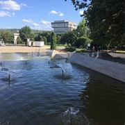 Fountains in Marno Pole Park, Veliko Tarnovo, Bulgaria