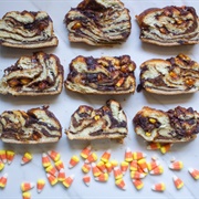 Pumpkin Chocolate Babka With Candy Corn