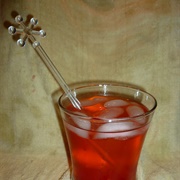 Cherry Syrup and Soda With Ice