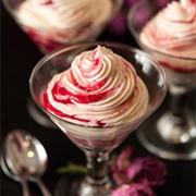White Chocolate Cheesecake Mousse With Raspberry Compote