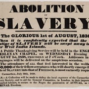 Slavery Abolition Act Bans Slavery Throughout the British Empire 1833