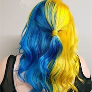 Blue and Yellow Hair