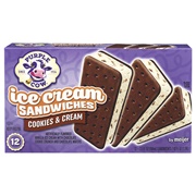 Purple Cow Cookies N' Cream Ice Cream Sandwiches