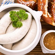 Weisswurst With Sweet Mustard in Bregenz, Austria
