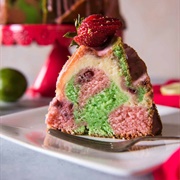Strawberry Key Lime Cheesecake Bundt Cake