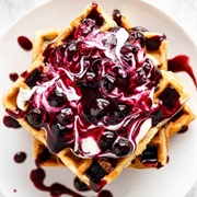 Blueberry Lemon Cheesecake Waffles