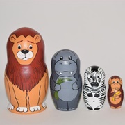 Lion, Hippo, Zebra, Monkey