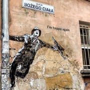 I'm Happy Again (Banksy Style), Kraków, Poland