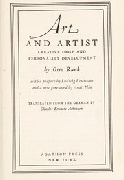 Art and Artist (Otto Rank)