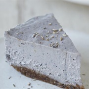 Raw Lavender Cheesecake With Hazelnut Crust