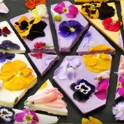 Edible Flower Chocolate Bark