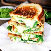 Pesto Spinach Grilled Cheese