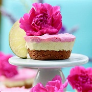 California Avocado, Lime and Pitaya Layered Cheesecake Bites