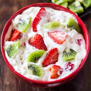 Strawberry Kiwi Cheesecake Salad