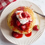 Pancakes With Strawberries and Whipped Cream