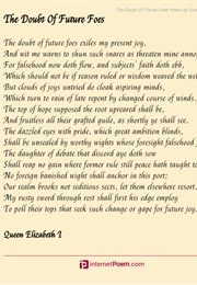 The Doubt of Future Foes (Elizabeth I)