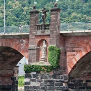 Statue of St Nicholas, Roman Bridge, Trier, Germany