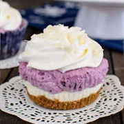 White Chocolate Blueberry Mousse Cheesecakes