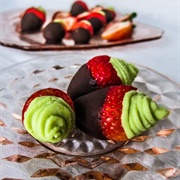 Chocolate Dipped Key Lime Pie Stuffed Strawberries