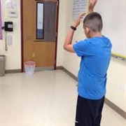 Throwing Trash in the Trash Can and Yelling "KOBE"